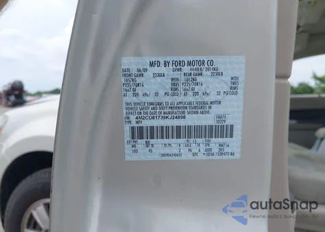 2009 Mercury Mariner I4 z USA, uszkodzony, nr VIN 4M2CU81739KJ24898